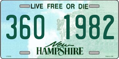 NH license plate 3601982