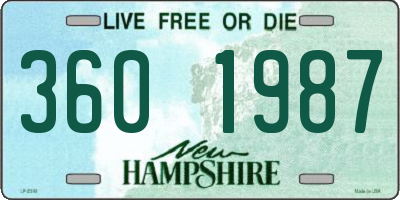 NH license plate 3601987