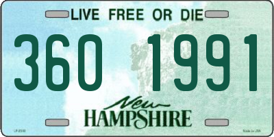NH license plate 3601991