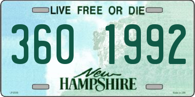 NH license plate 3601992