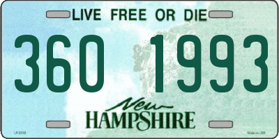 NH license plate 3601993