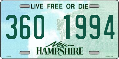 NH license plate 3601994