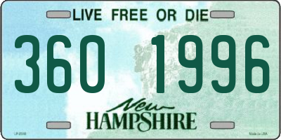 NH license plate 3601996