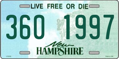 NH license plate 3601997
