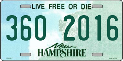 NH license plate 3602016