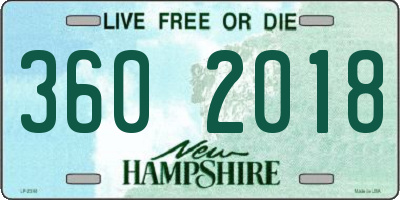 NH license plate 3602018
