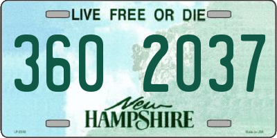 NH license plate 3602037