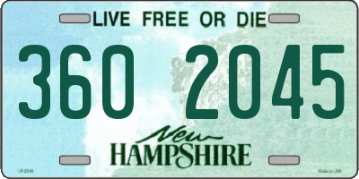NH license plate 3602045