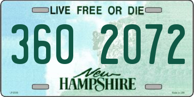 NH license plate 3602072