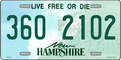 NH license plate 3602102