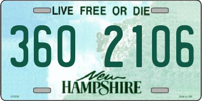 NH license plate 3602106