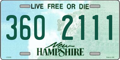 NH license plate 3602111