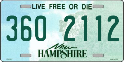 NH license plate 3602112