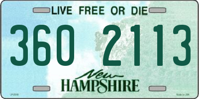 NH license plate 3602113