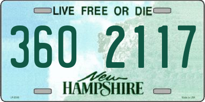 NH license plate 3602117