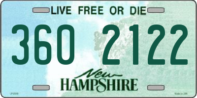 NH license plate 3602122