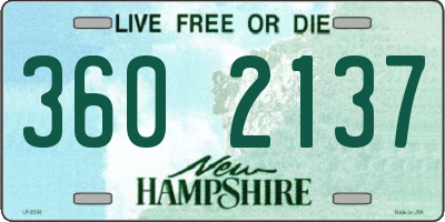 NH license plate 3602137