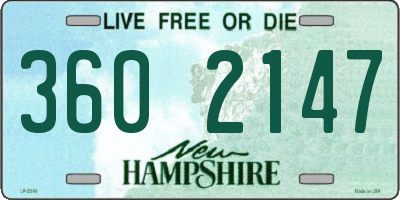 NH license plate 3602147