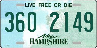 NH license plate 3602149