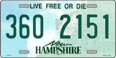 NH license plate 3602151