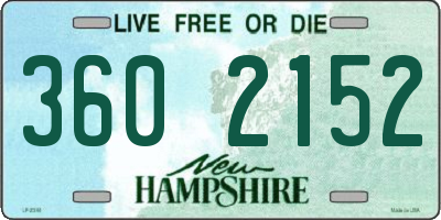 NH license plate 3602152
