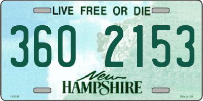 NH license plate 3602153