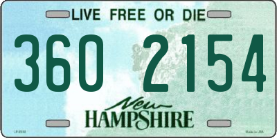 NH license plate 3602154