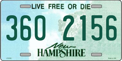 NH license plate 3602156