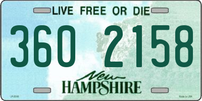 NH license plate 3602158