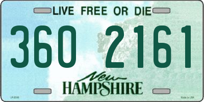 NH license plate 3602161