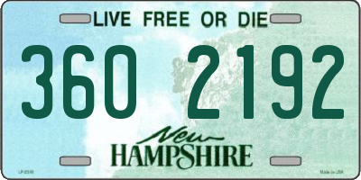 NH license plate 3602192