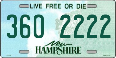NH license plate 3602222