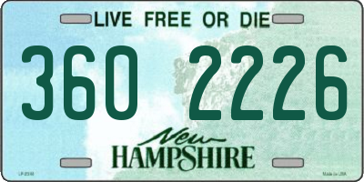 NH license plate 3602226