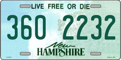 NH license plate 3602232