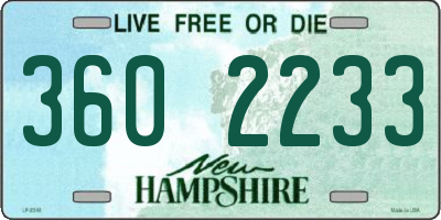 NH license plate 3602233