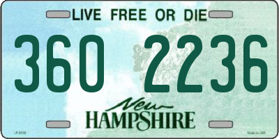 NH license plate 3602236