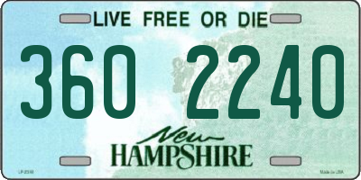 NH license plate 3602240