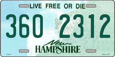 NH license plate 3602312