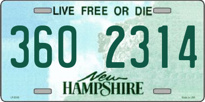 NH license plate 3602314