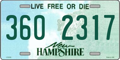 NH license plate 3602317