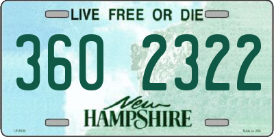 NH license plate 3602322