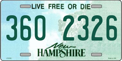 NH license plate 3602326