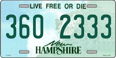 NH license plate 3602333
