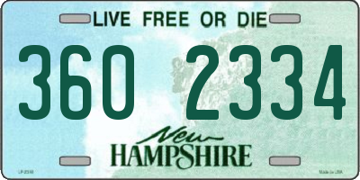 NH license plate 3602334