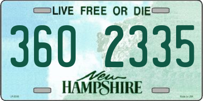 NH license plate 3602335