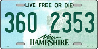 NH license plate 3602353