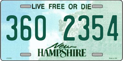 NH license plate 3602354