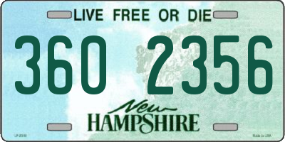 NH license plate 3602356