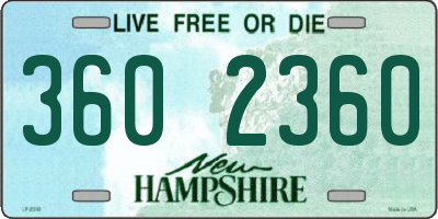 NH license plate 3602360