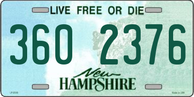NH license plate 3602376
